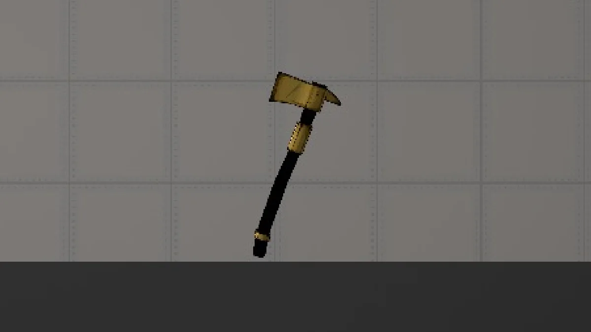 Melon Sandbox gameplay close-up showing Bendy's axe from the Bendy's Axe listing