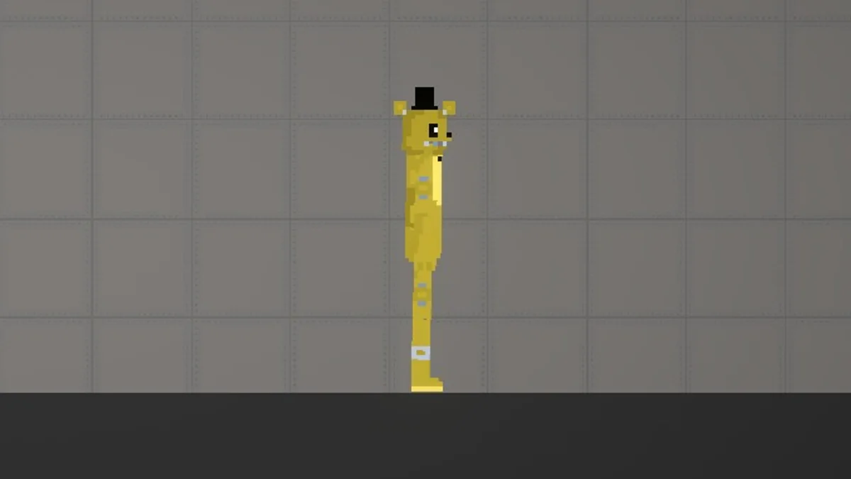 Melon Sandbox gameplay close-up showing Golden Freddy from the FNAF 1 Animatronics Pack listing