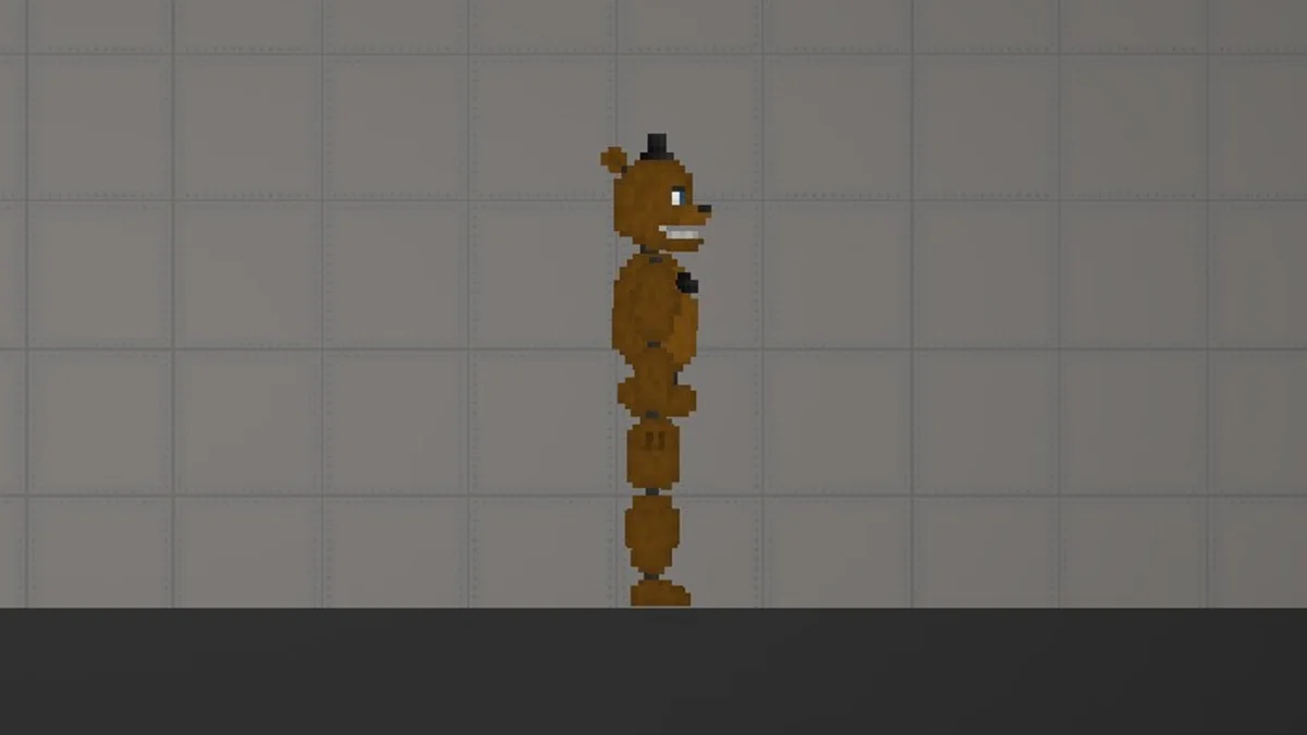 Melon Sandbox gameplay close-up showing Freddy from the FNAF 1 BYVixtor listing