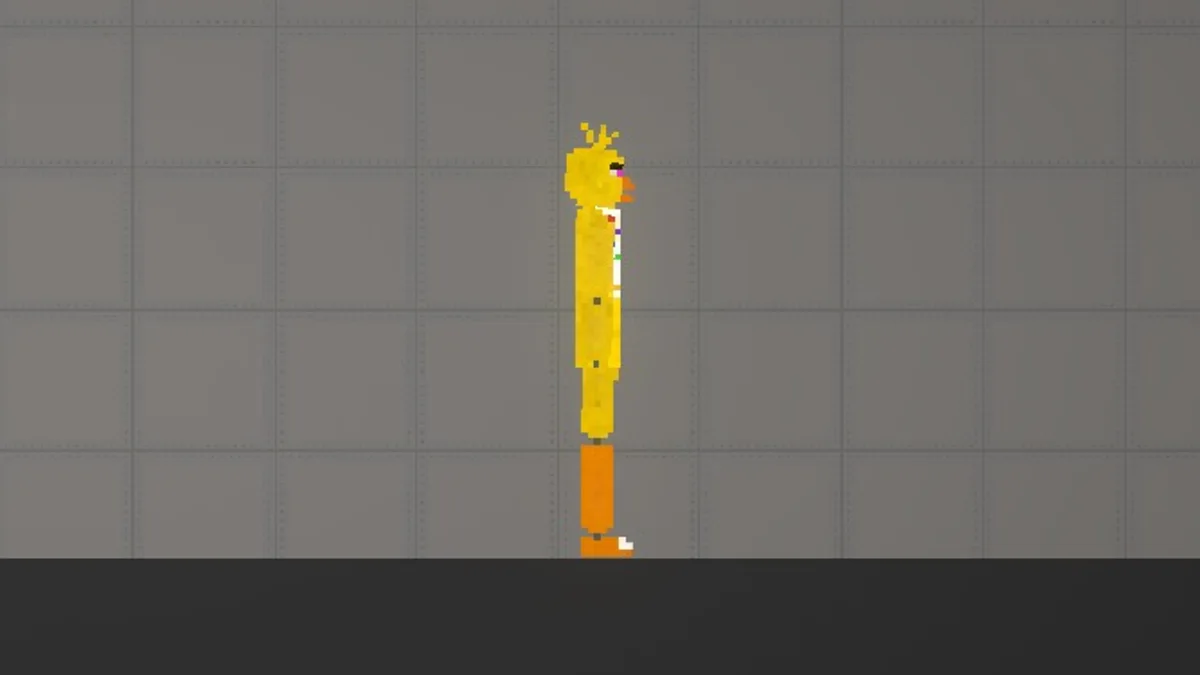 Melon Sandbox gameplay close-up showing Chica from the FNAF 1 Mini Pack listing
