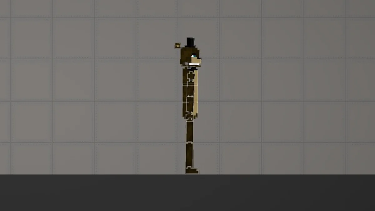Melon Sandbox gameplay close-up showing Freddy Fazbear from the FNAF 1 Modpack listing