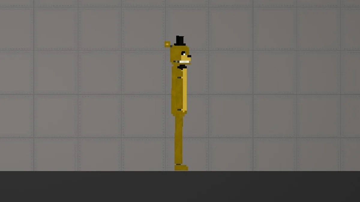 Melon Sandbox gameplay close-up showing Golden Freddy from the FNAF 1 Modpack listing