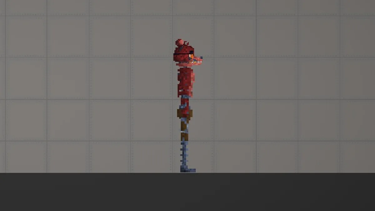 Melon Sandbox gameplay close-up showing Oldfoxy from the FNAF 2 Modpack listing