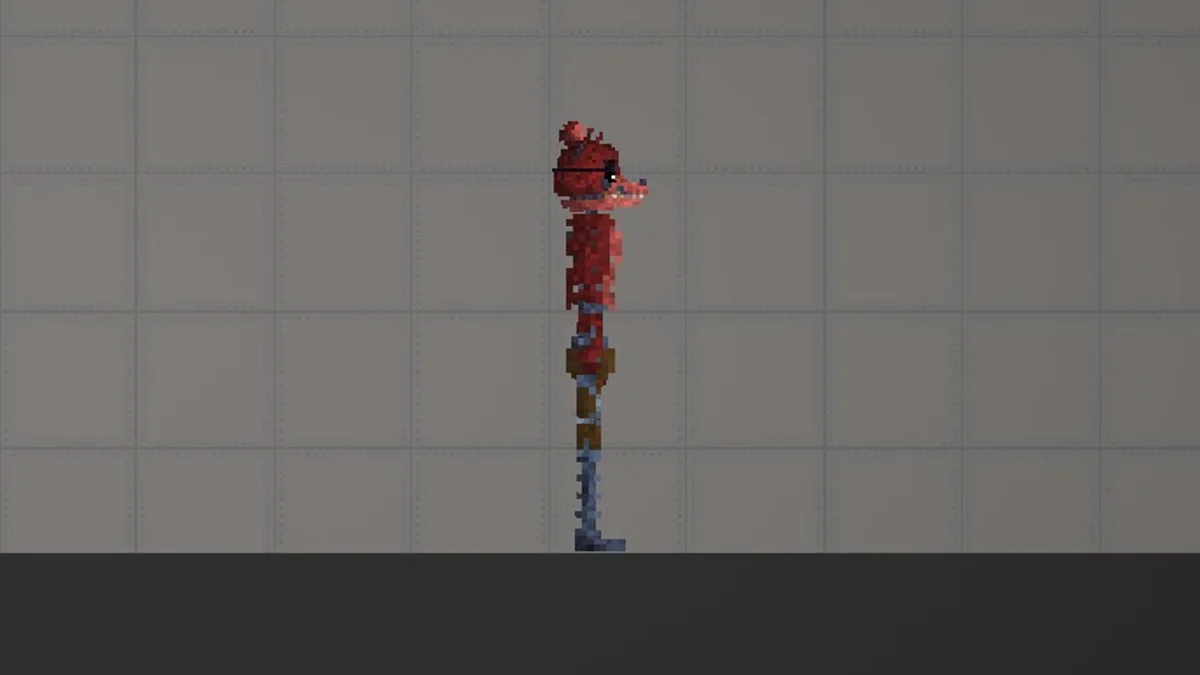 Melon Sandbox gameplay close-up showing Oldfoxyv2 from the FNAF 2 Modpack listing