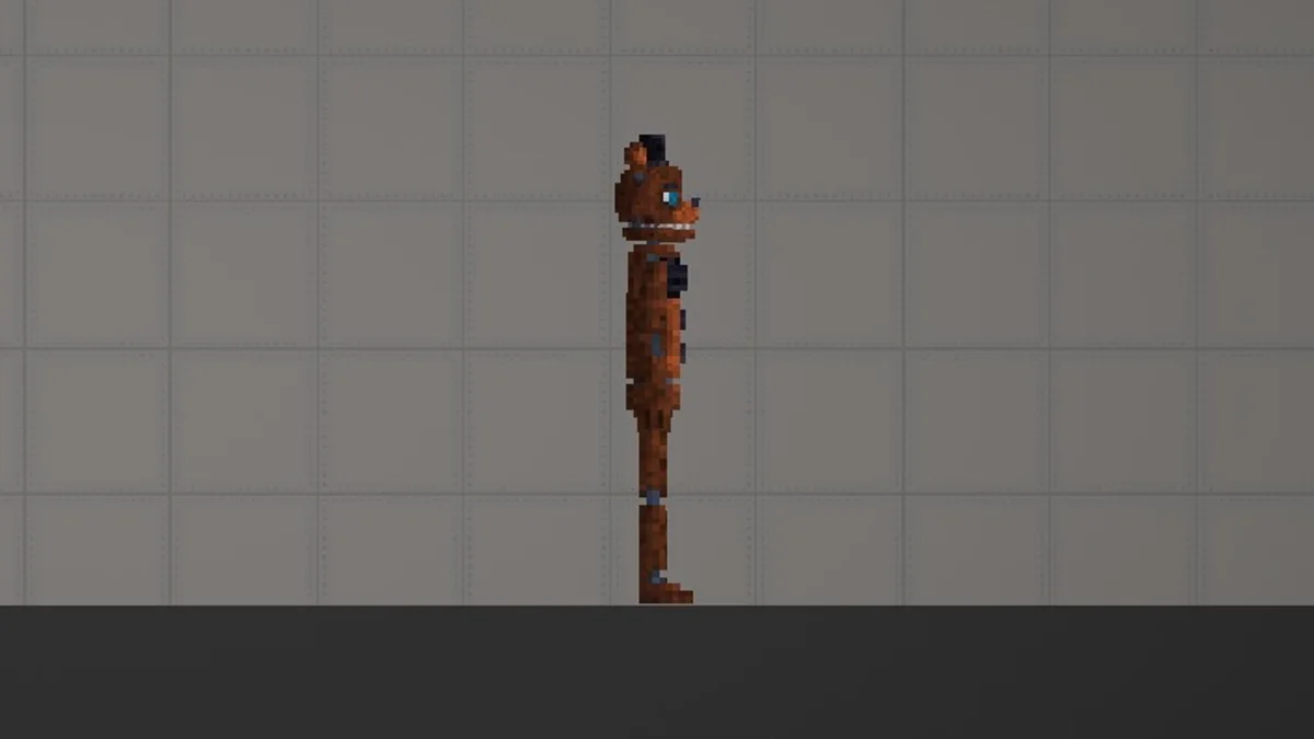 Melon Sandbox gameplay close-up showing Oldfreddy from the FNAF 2 Modpack listing