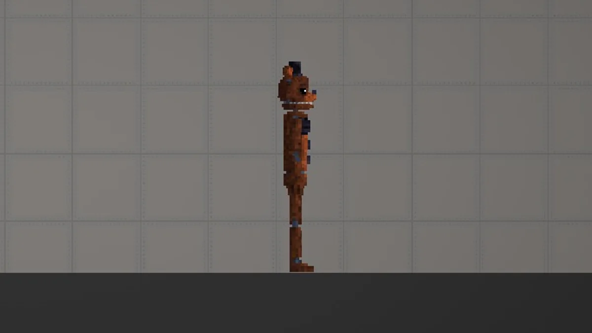 Melon Sandbox gameplay close-up showing Oldfreddyv2 from the FNAF 2 Modpack listing