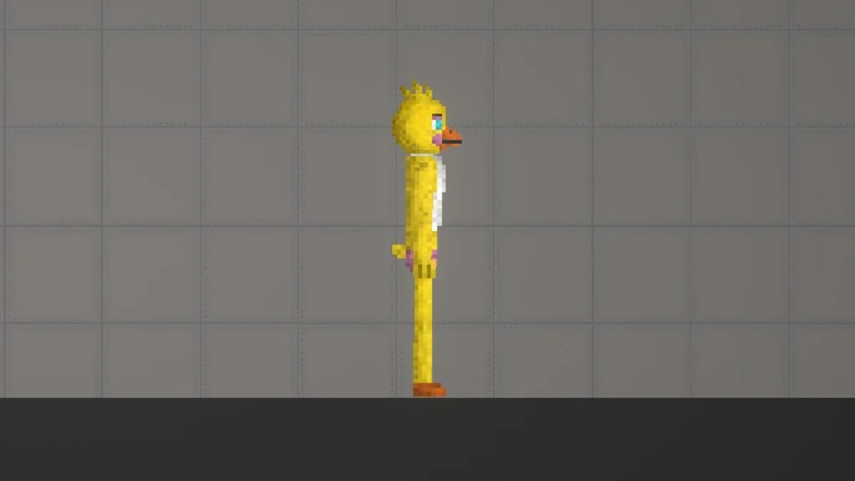 Melon Sandbox gameplay close-up showing Toychica from the FNAF 2 Modpack listing