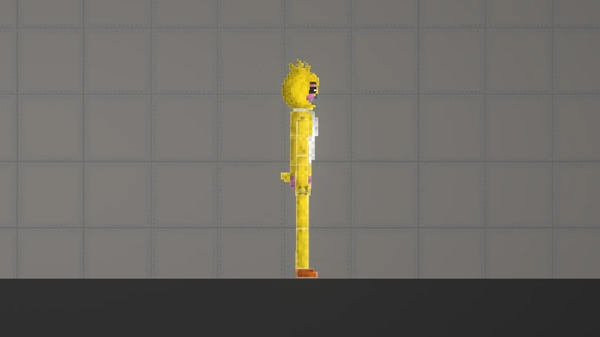 Melon Sandbox gameplay close-up showing Toychicav2 from the FNAF 2 Modpack listing