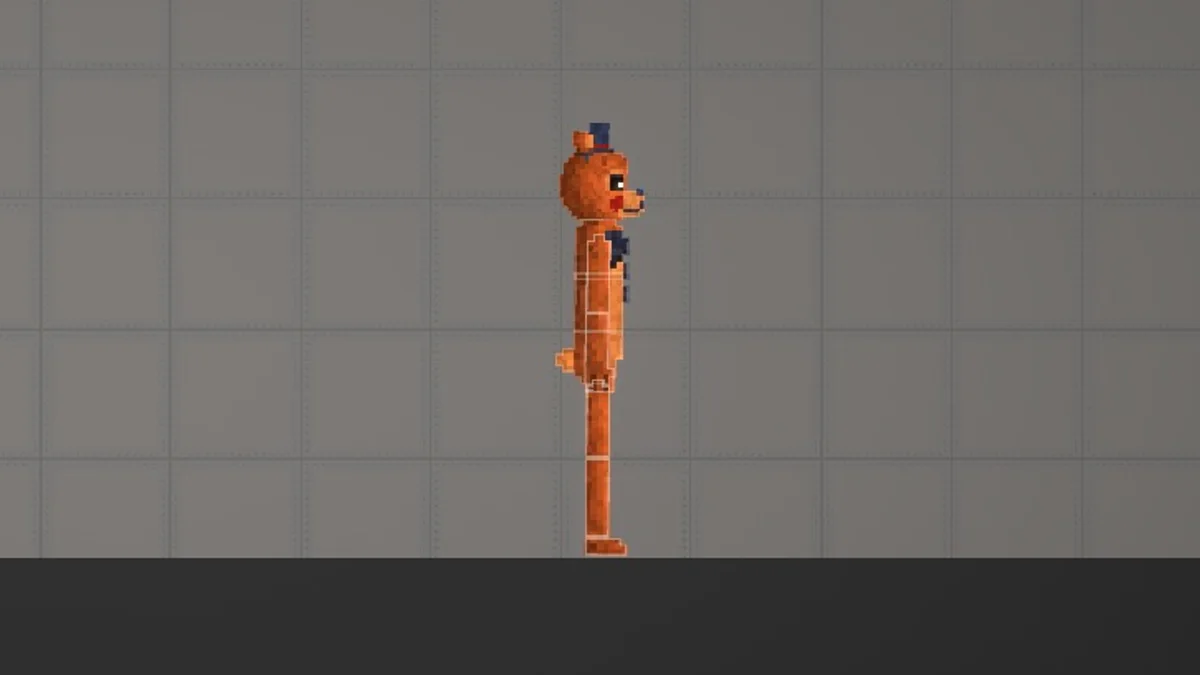 Melon Sandbox gameplay close-up showing Toyfreddyv2 from the FNAF 2 Modpack listing