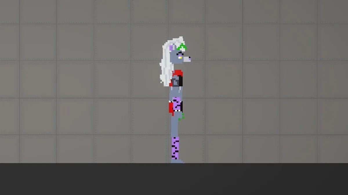 Melon Sandbox gameplay close-up showing Roxanne Wolf from the FNAF Security Breach Pack listing