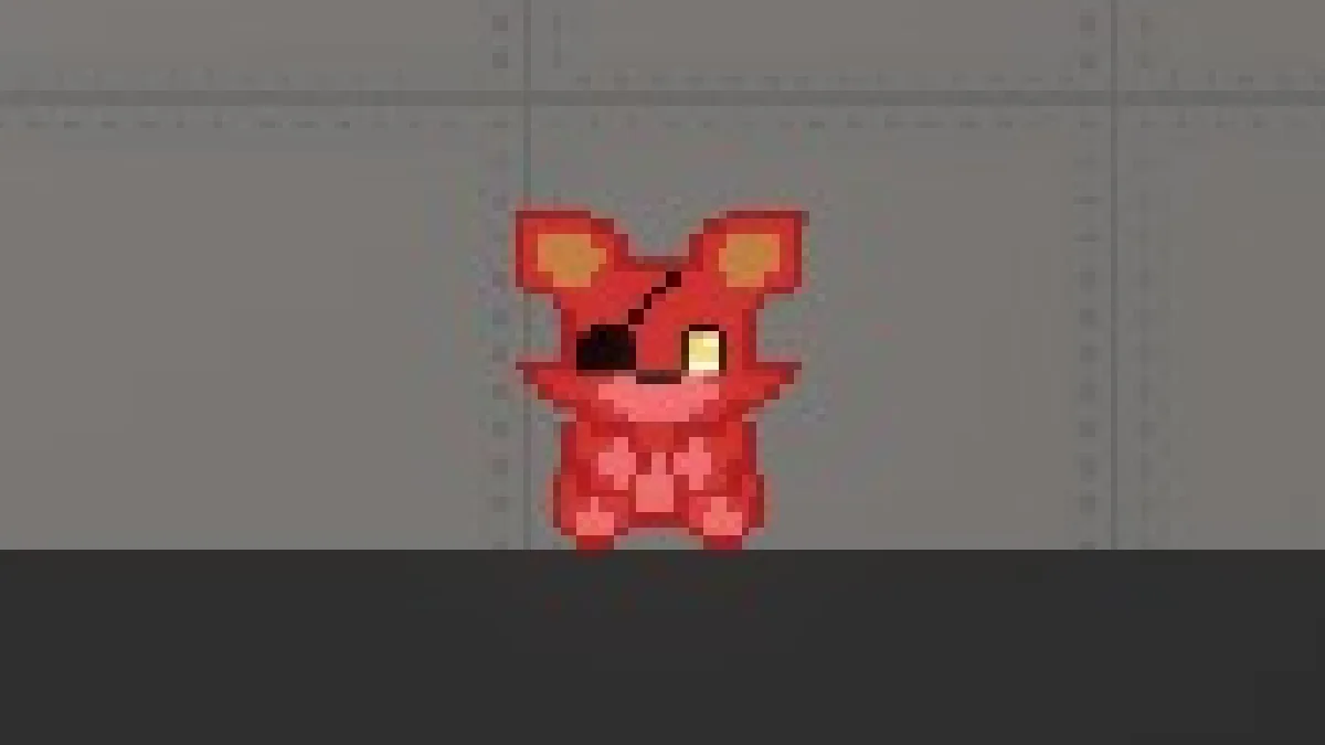 Melon Sandbox gameplay close-up showing Foxy plush from the FNAF toys listing