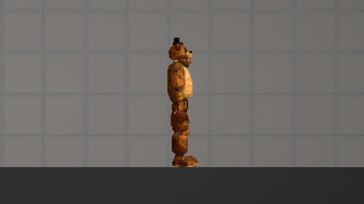 Melon Sandbox gameplay close-up showing Freddy by MnMs from the Freddy Fazbear v2 listing