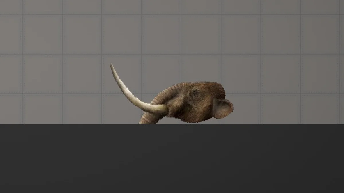 Melon Sandbox gameplay close-up showing Woolly mastodon component 1 from the Woolly Mastodon listing