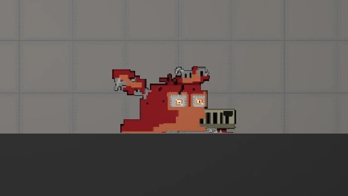 Melon Sandbox gameplay close-up showing Nightmare Foxy head from the Nightmare animatronics listing