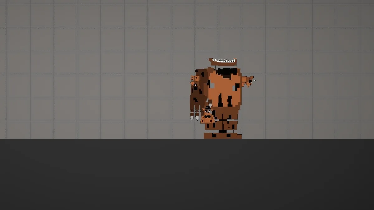 Melon Sandbox gameplay close-up showing Nightmare Freddy torso from the Nightmare animatronics listing