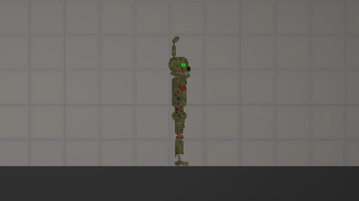 Melon Sandbox gameplay close-up showing Springtrap from the NPC Springtrap FNAF 3 listing