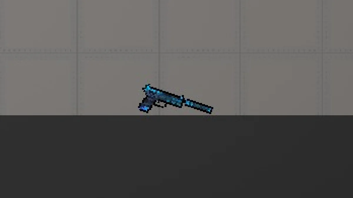 Melon Sandbox gameplay close-up showing Uspsx from the USP-S pistol from Block Strike listing
