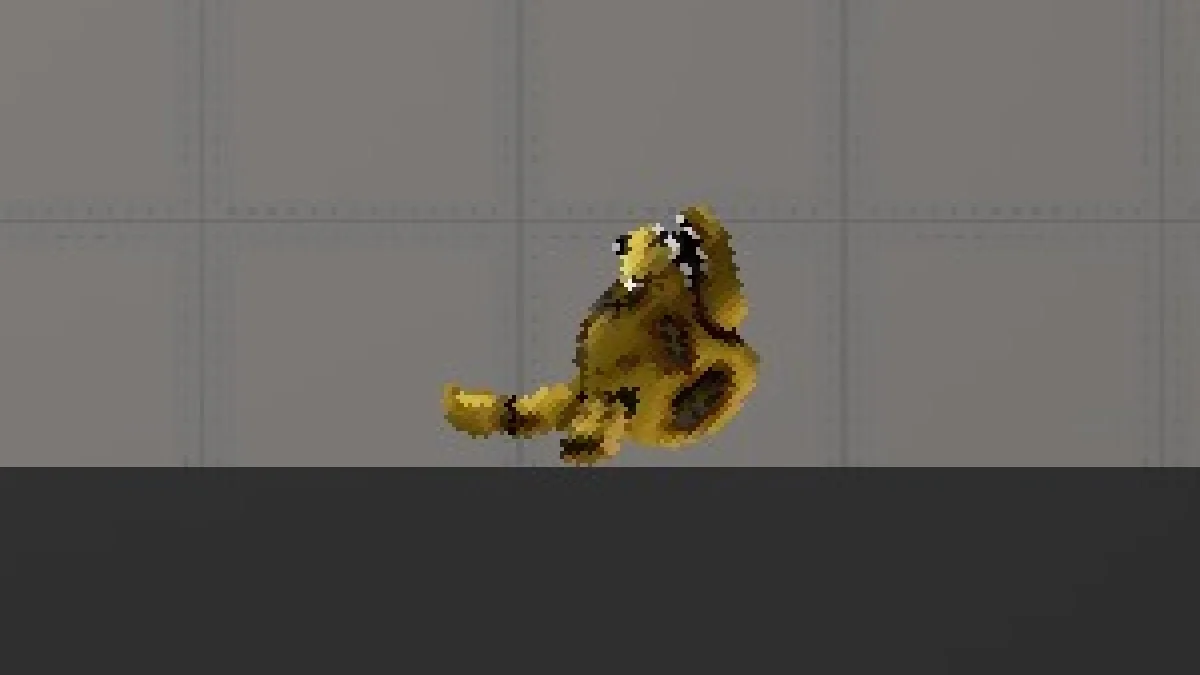 Melon Sandbox gameplay close-up showing Yellow Rabbit Mask from the William Afton/Spring bonnie listing